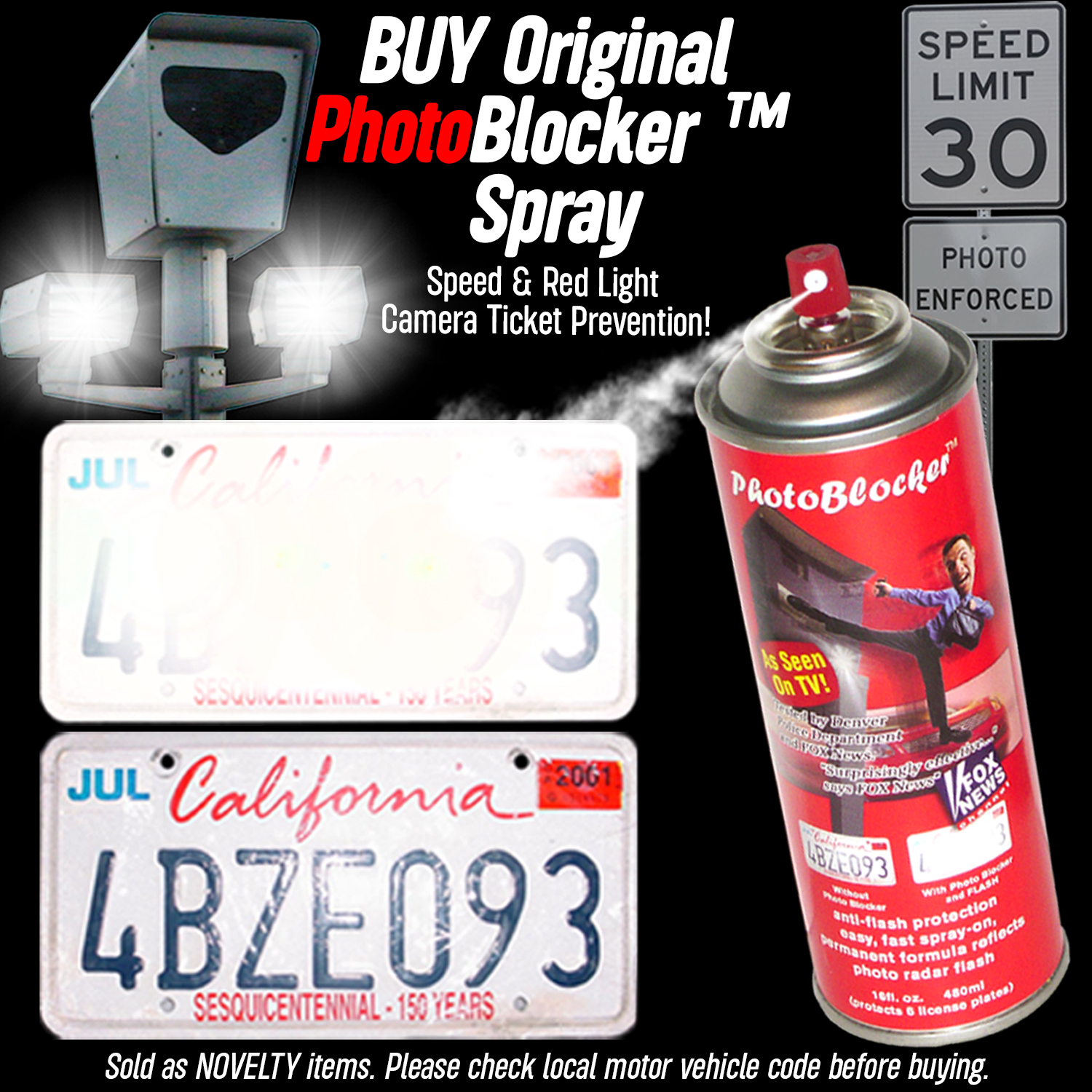Photoblocker Street Vision License Plate Camera Blocker and PhotoStopper  Spray for sale online